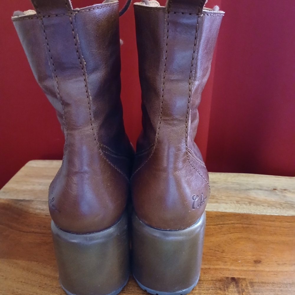 Calou Stockholm Greta Plum Leather Ankle Boots - Picture 5 of 8